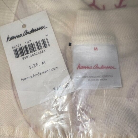 Hanna Andersson Cream Pajama top with Red Print - Picture 2 of 5